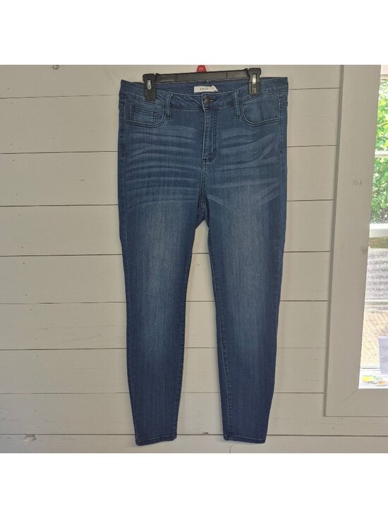 Cello Denim - Cello Womens High Rise Skinny Blue Jeans Stretch Denim Size 14